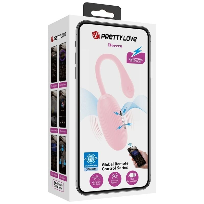 Ou vibrator inteligent Pretty Love - Doreen Pink 12 moduri de vibrație și 3 moduri de șoc electric