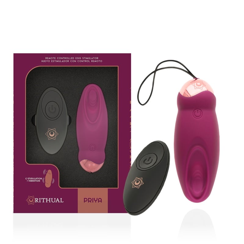 Ou Vibrator stimulator clitoris si G-spot RITHUAL - PRIYA cu telecomanda