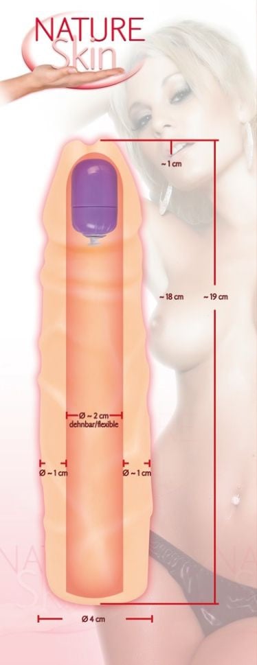 Pelungitor cu vibratii Penis Sleeve with Bullet (19 cm)