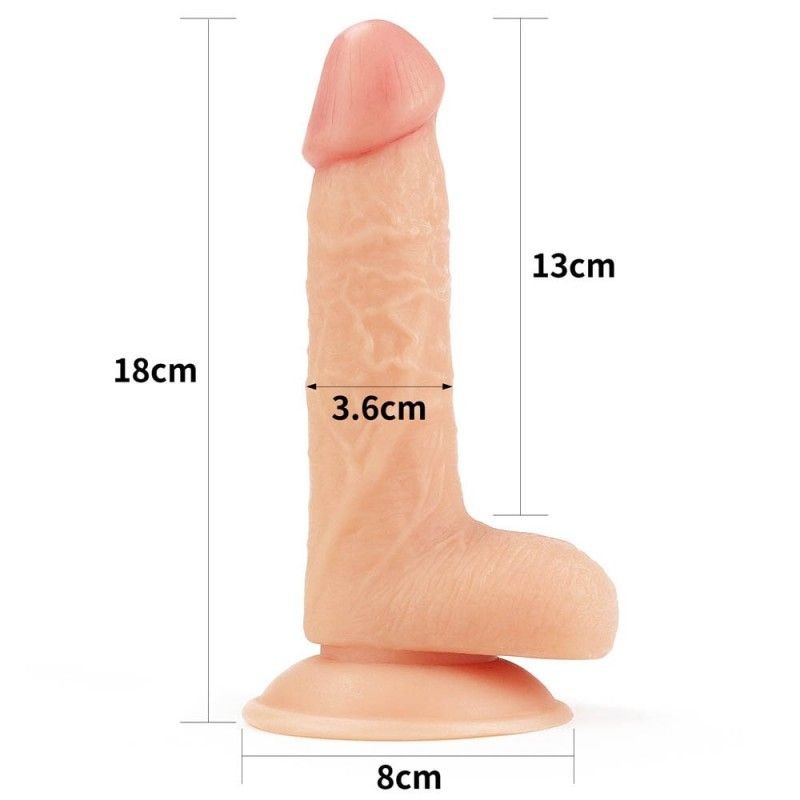 Strap-on cu ham si curea reglabile, prevazut cu dildo realist - 17.5cm - 2 | YEO