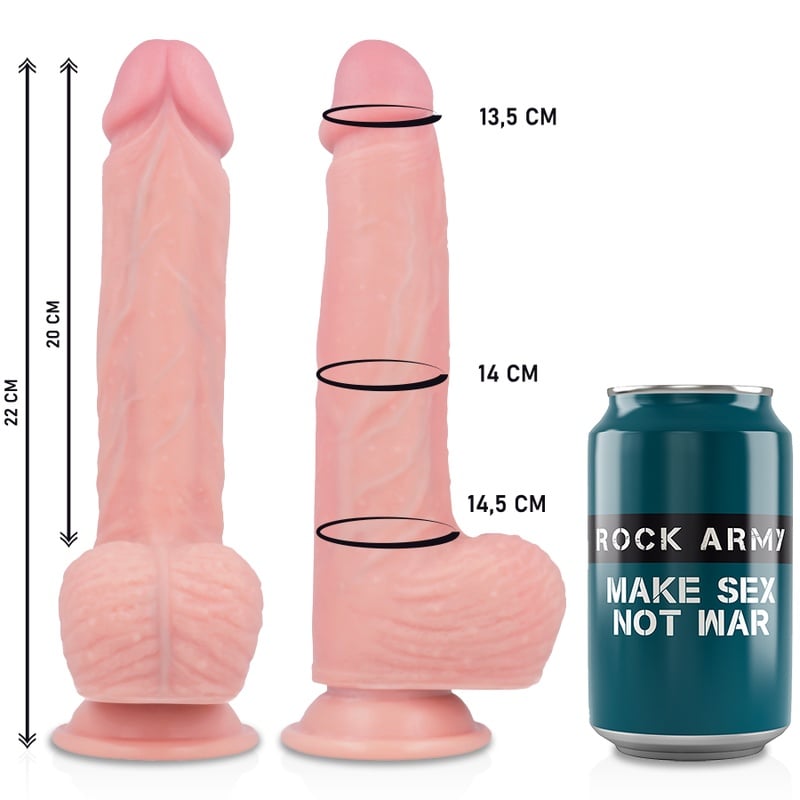 Strapon cu Dildo realistic cu rotatii si vibratii Rockarmy Hawk 22,0 cm x 20,0 cm (inserabil) x 4,6 cm