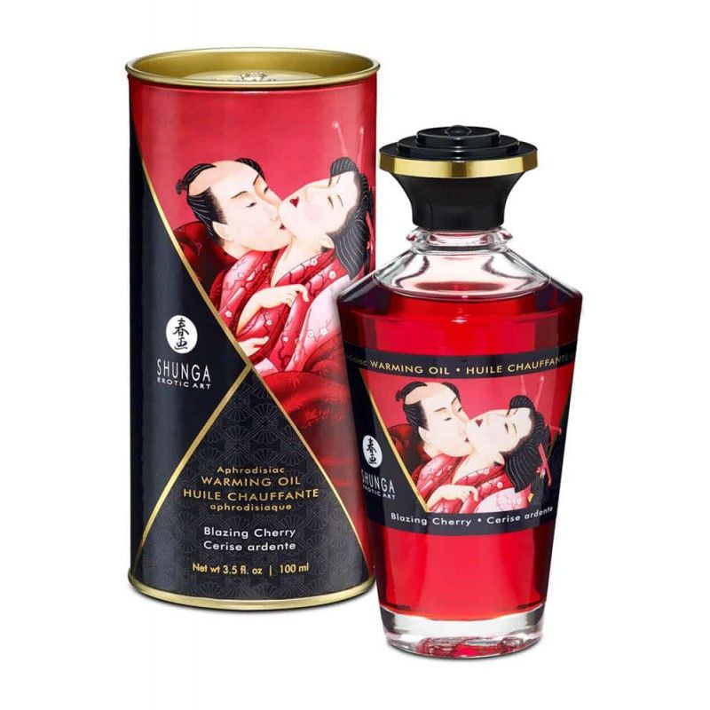 Ulei de masaj cu efect de incalzire Shunga Aphrodisiac Warming Oil Blazing Cherry 100 ML