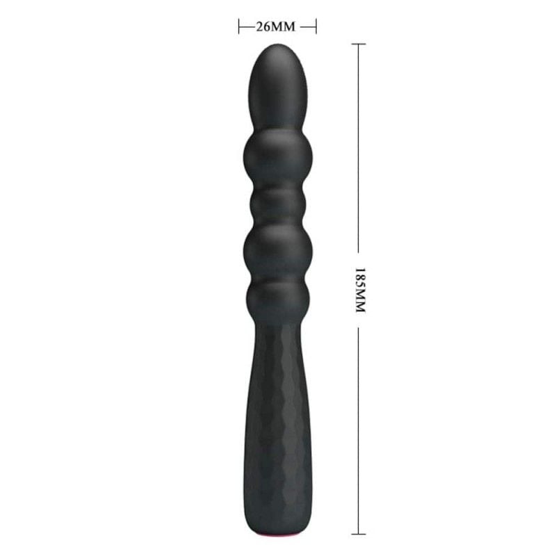 Vibrator anal 12 functii de vibratie Pretty Love Monroe Black 18.5cm