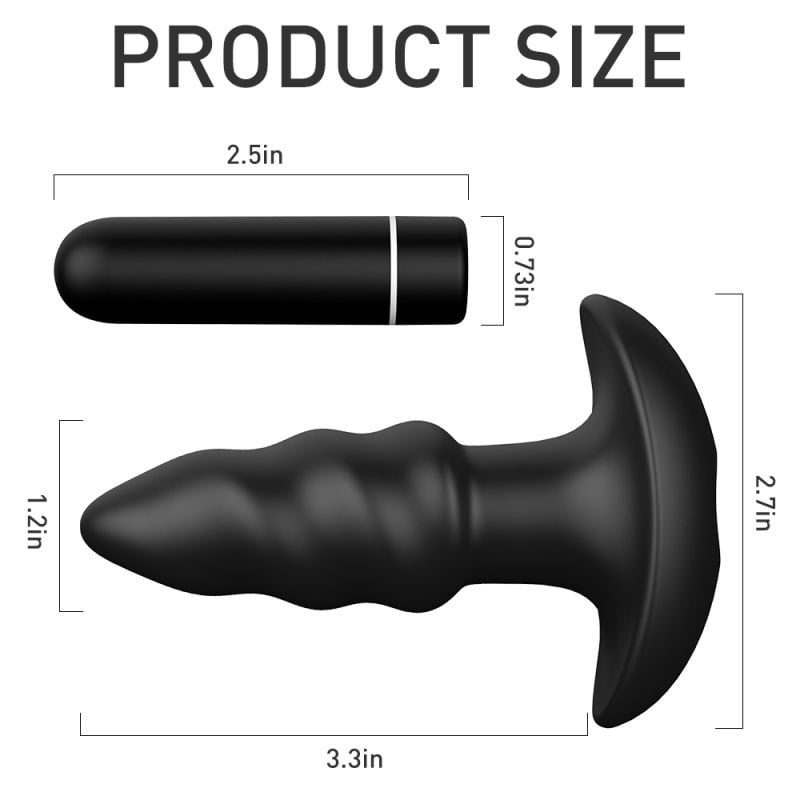 Vibrator Anal Booty, 9 Moduri Vibratii, Silicon, USB, Negru, 10 cm