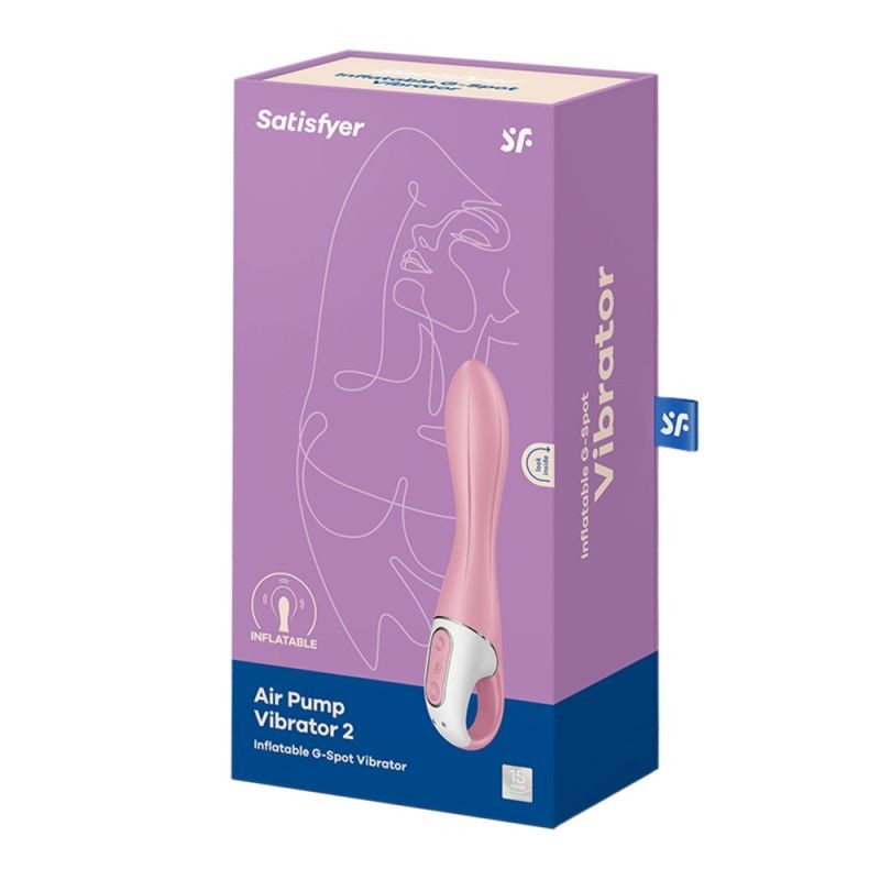 Vibrator anal cu 12 programe Air Pump Vibrator 2 light red (21cm)