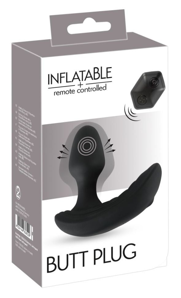 Vibrator anal , dop anal Inflatable + Remote Control Butt Plug - 1 | YEO