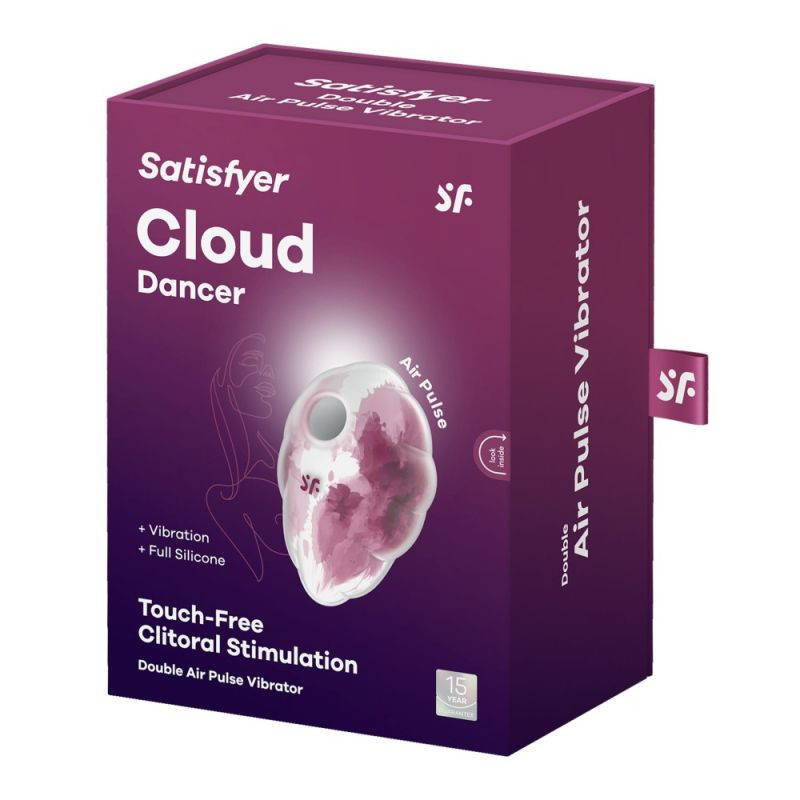 Vibrator cu 11 intensități ale undelor de presiune Cloud Dancer red print