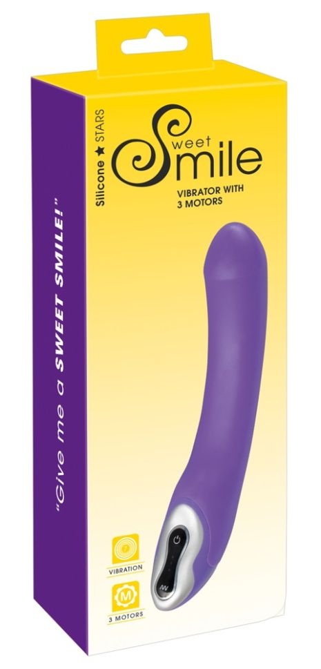 Vibrator cu 3 motoare silentioase (afisaj LED) si 7 moduri de vibratie, purple (23 cm)