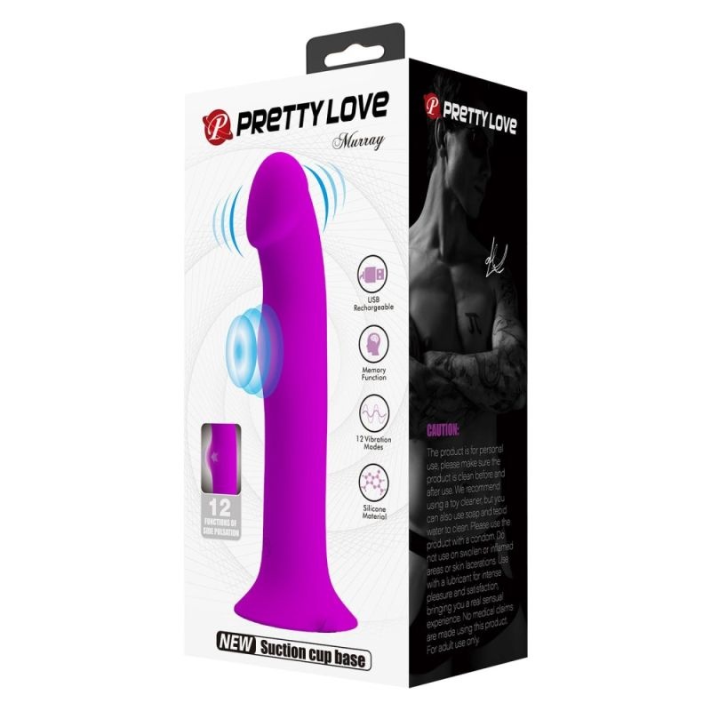 Vibrator cu ventuza, cu 12 functii de vibratie si pulsatie Pretty Love Murray Purple