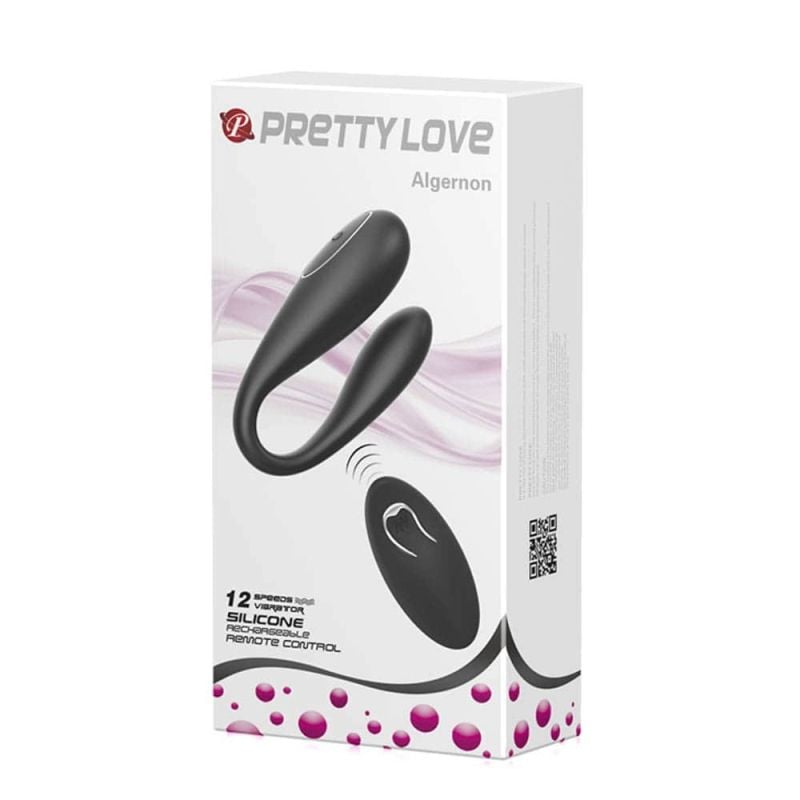 Vibrator cupluri pentru clitoris si punct G cu 12 moduri de vibratie Pretty Love Algernon Black