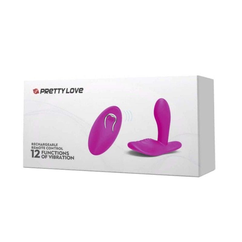 Vibrator din silicon cu 12 setari de vibratii si telecomanda Pretty Love Remote Control (9.1cm)