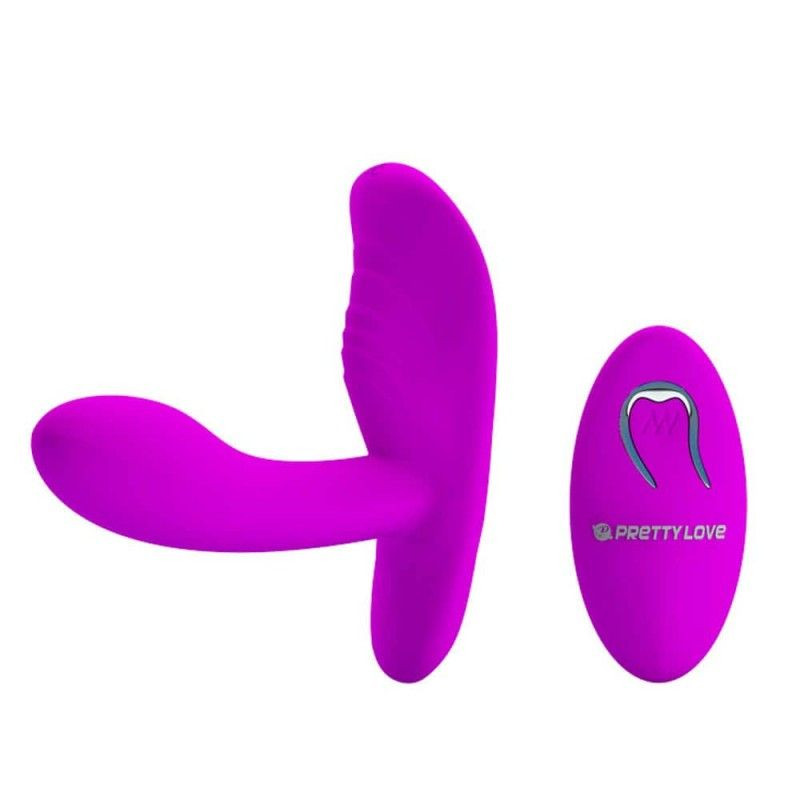 Vibrator din silicon cu 12 setari de vibratii si telecomanda Pretty Love Remote Control (9.1cm)