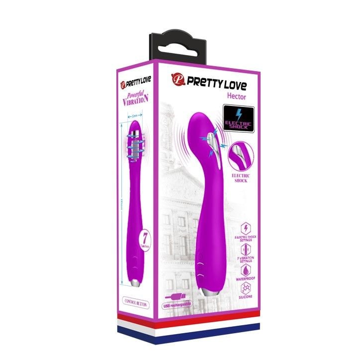 Vibrator din silicon ElectroShock cu 15 functii PRETTY LOVE - HECTOR (19.5cm)