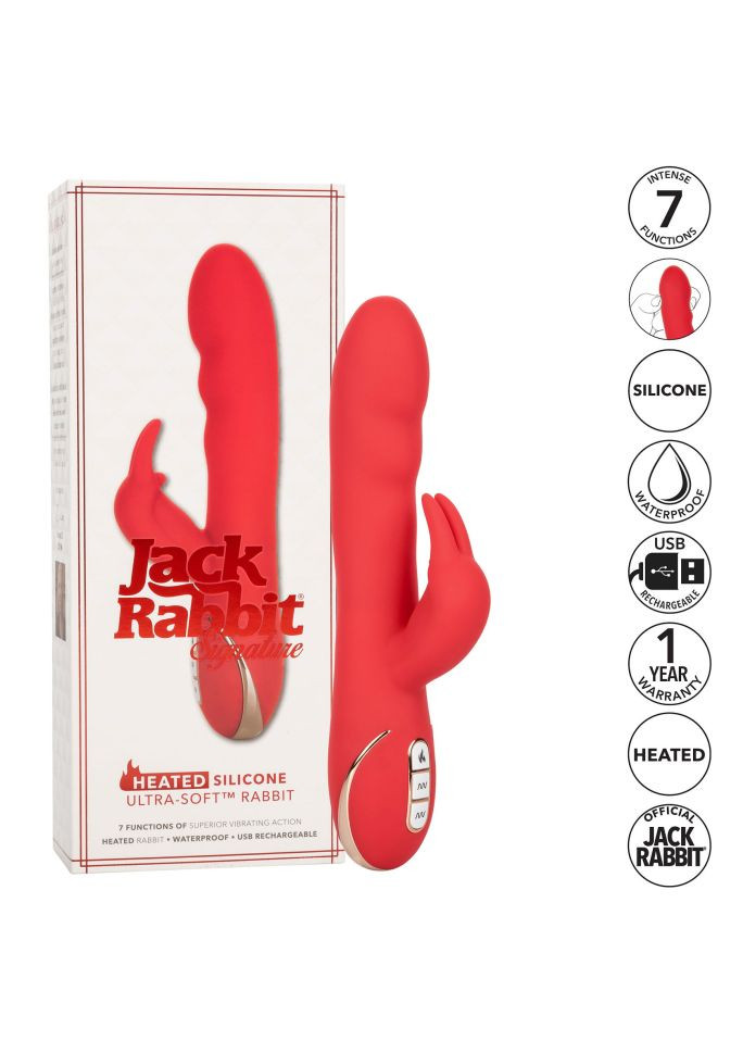 Vibrator iepuras Heated Silicone Ultra-Soft Rabbit (21,5 cm)