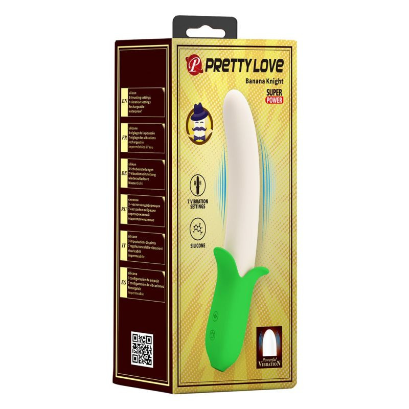 Vibrator multifunctional din silicon PRETTY LOVE BANANA KNIGHT (19.5cm)