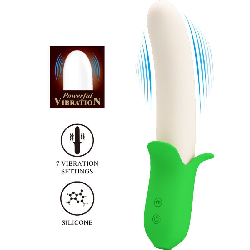 Vibrator multifunctional din silicon PRETTY LOVE BANANA KNIGHT (19.5cm) - 1 | YEO