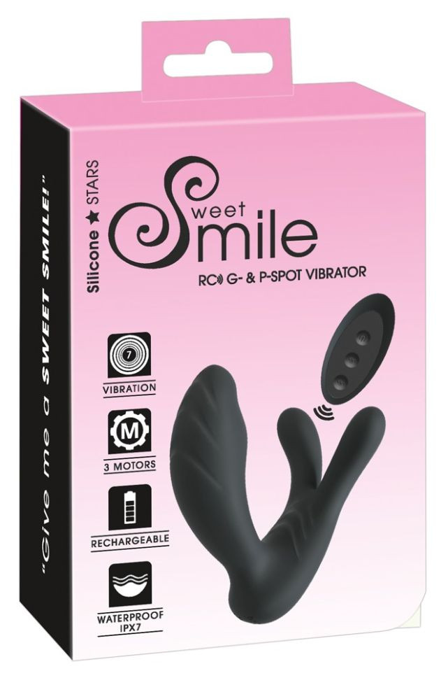 Vibrator punct G/P cu stimulator de clitoris/bile cu 3 motoare 7 moduri de vibrație RC G- & P-Spot Vibrator