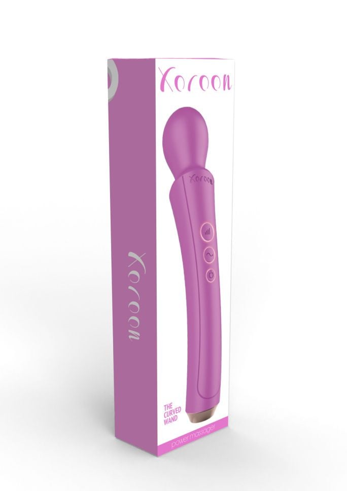 Aparat masaj vibrator wand The Curved Wand, Fuchsia (27 cm)