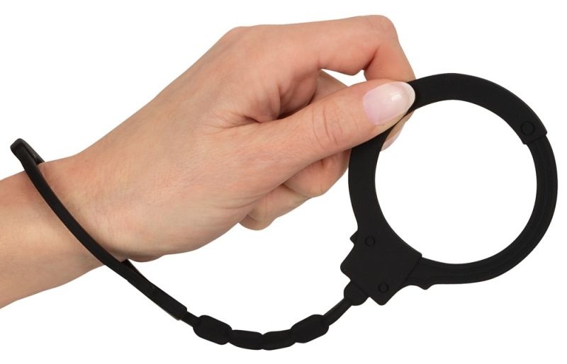 Catuse din silicon moale Handcuffs, blac in SexShop KUR Romania