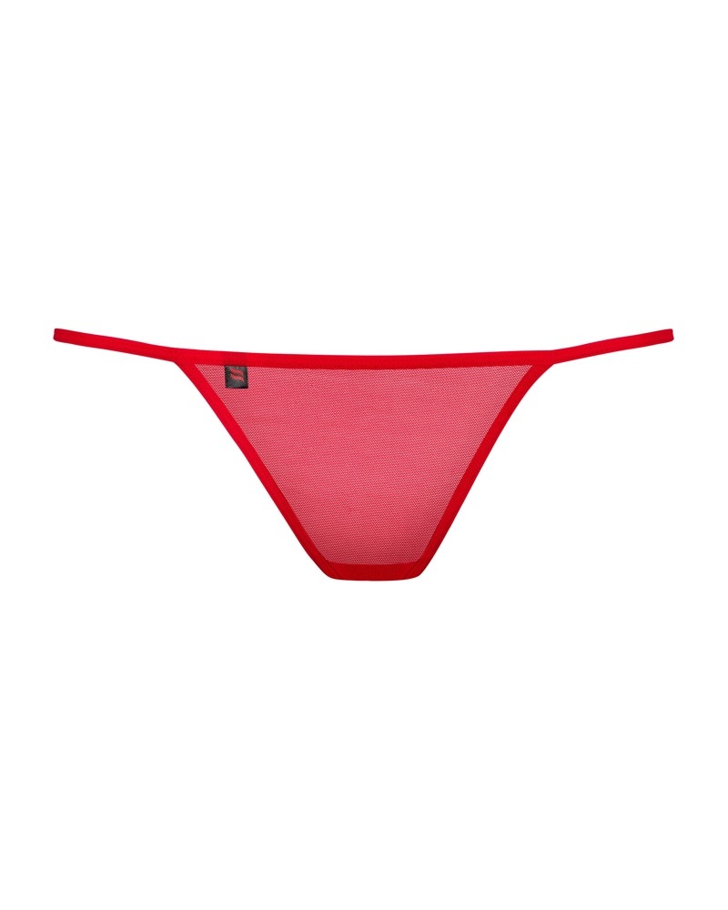 Chilot string cu broderie florala in partea din spate Luiza thong red L/XL - 1 | YEO