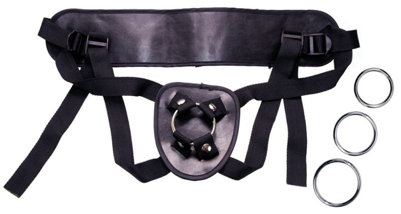 Curea din piele Universal Harness cu 3 inele metalice