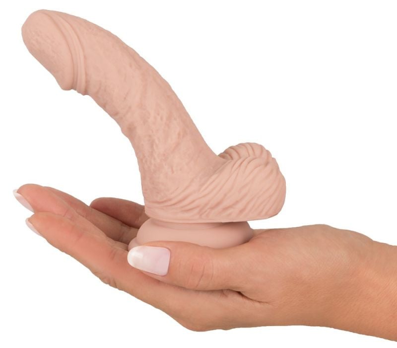 Dildo realist din silicon, flexibil, cu ventuza Mini Silicone Dildo