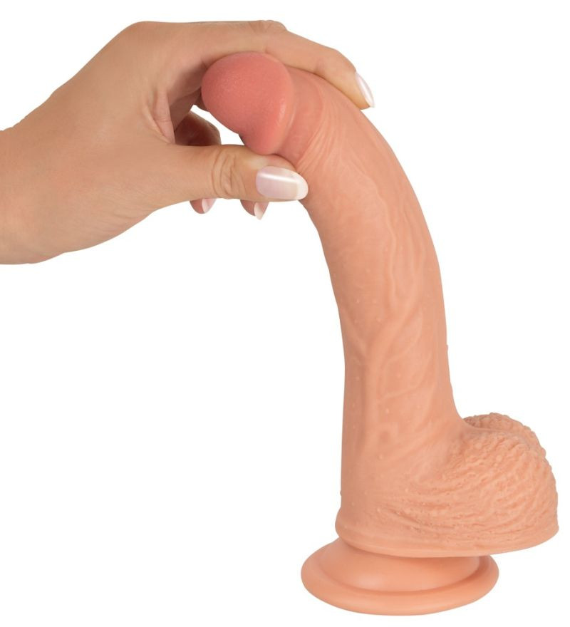 Dildo realist din silicon lichid, cu ventuza Real Lover Medium