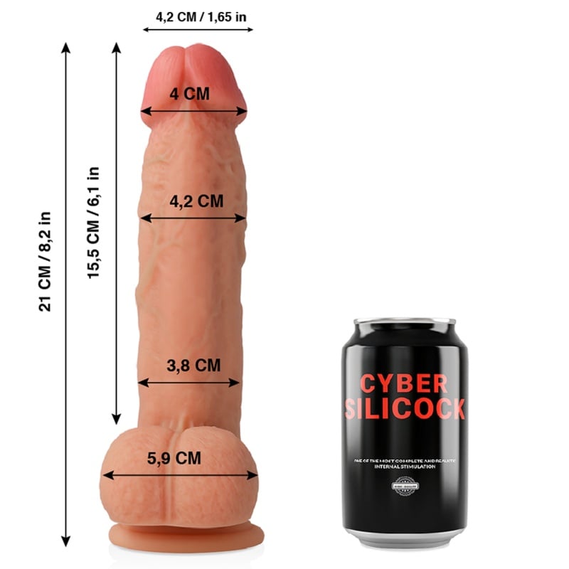 Dildo ultra-realist din silicon lichid moale CYBER SILICOCK SAUL lungime 21 cm diametru 4.2 cm