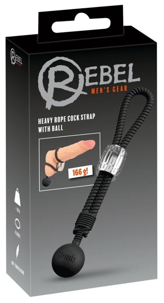 Inel erectie pentru penis si testicule Heavy Rope Cock Strap with Ball