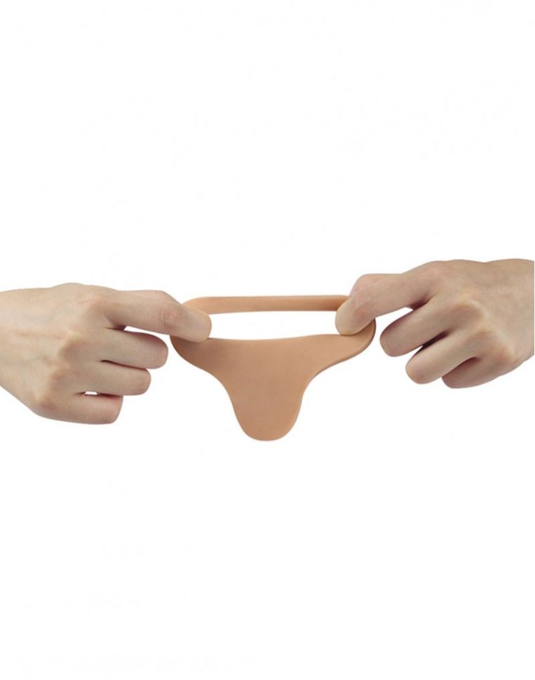 Inel penis cu stimulare anala The Ultra Soft Double (inserabil 14cm)