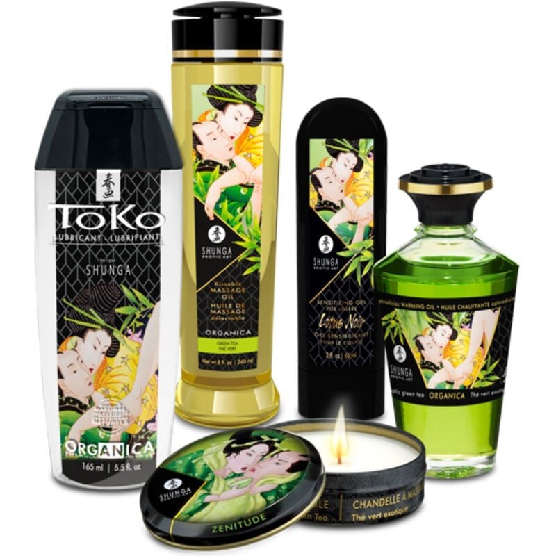 Kit masaj erotic pentru cupluri Shunga - Edo Garden Kit Organic Collection