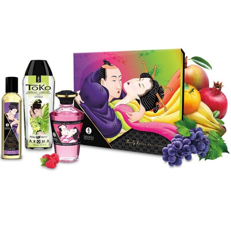 Kit masaj erotic pentru cupluri Shunga - Fruity Kisses Collection Kit - 2 | YEO