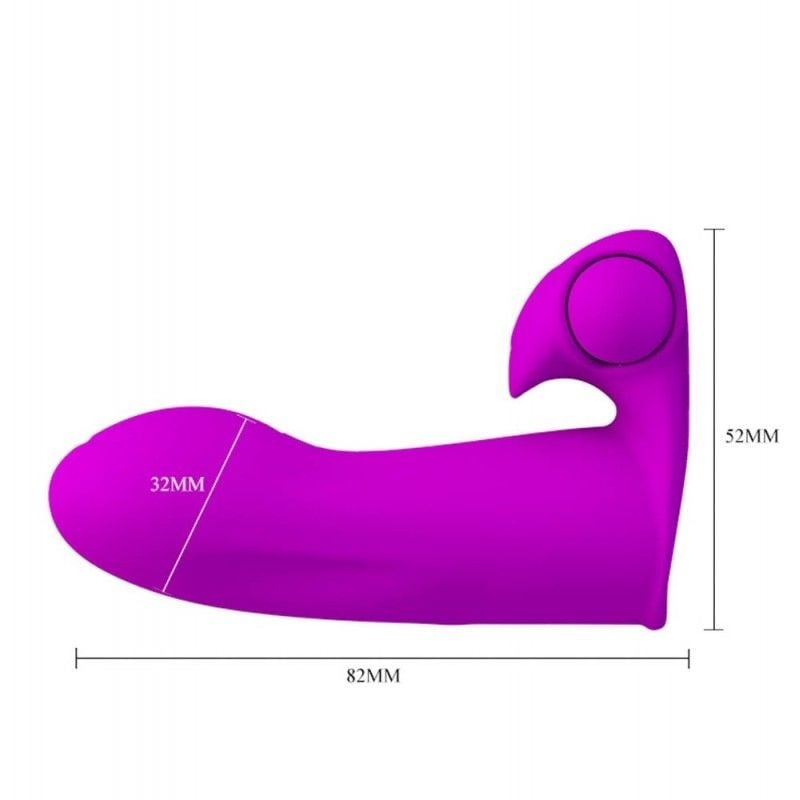 Manson pentru deget cu vibratii Finger sleeve vibrator, Silicone, Pretty Love Maxwell 8,2cm