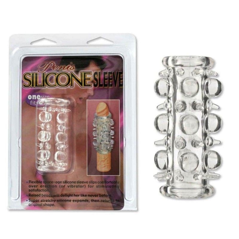 Manson pentru penis sau vibrator, tip stretch SILICONE SLEEVE 7.5cm