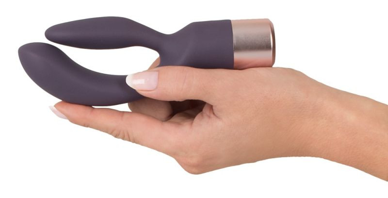 Mini Vibrator iepure din silicon, extrem de flexibil Elegant Series Mini Double Vibe (15,2 cm)