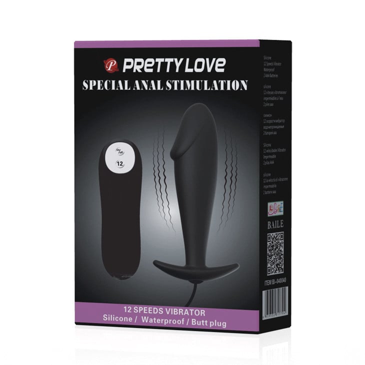 Plug anal din silicon cu 12 moduri de vibratii Pretty Love anal stimulation plug 10cm - 1 | YEO