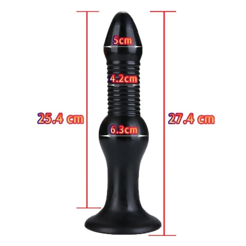 Plug anal fabricat din material prietenos cu pielea X-MEN Butt Plug Black (27.4cm x 6.3cm) - 1 | YEO