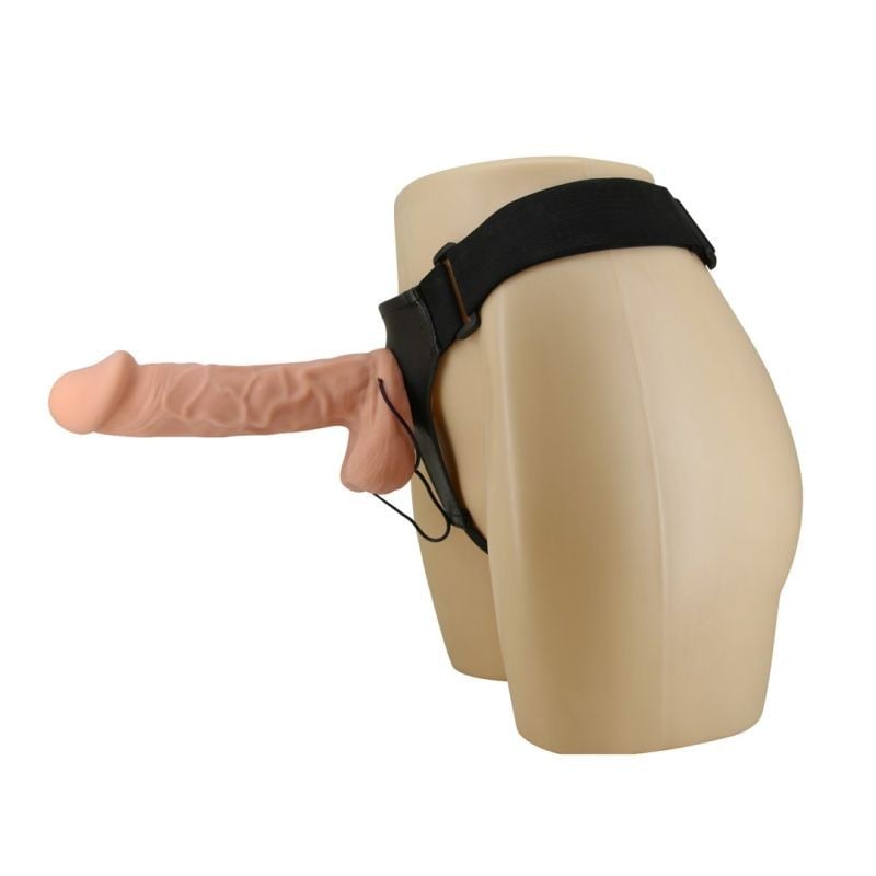 Strap-on reglabil pentru femei cu vibrator 19.4cm ULTRA PASSIONATE HARNESS - 1 | YEO