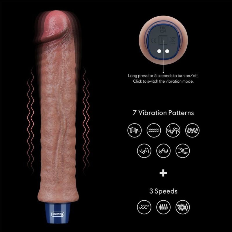 Vibrator clasic din silicon cu 10 moduri de vibratii puternice REAL SOFTEE Rechargeable (24.5cm) - 1 | YEO