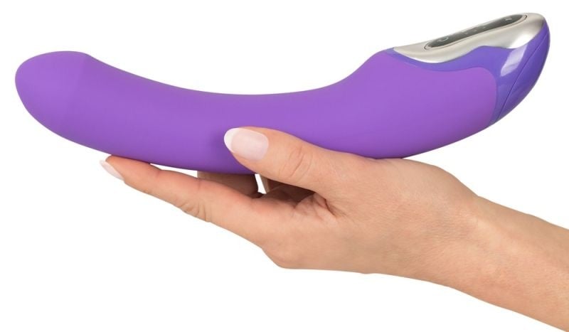 Vibrator cu 3 motoare silentioase (afisaj LED) si 7 moduri de vibratie, purple (23 cm)