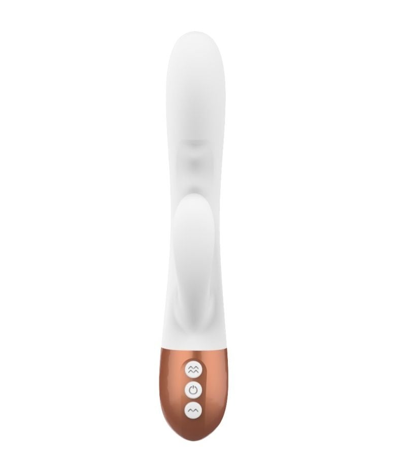 Vibrator cu incalzire Snow White Rabbit Vibrator, 7+7 Vibration Modes, Heating, 24 cm