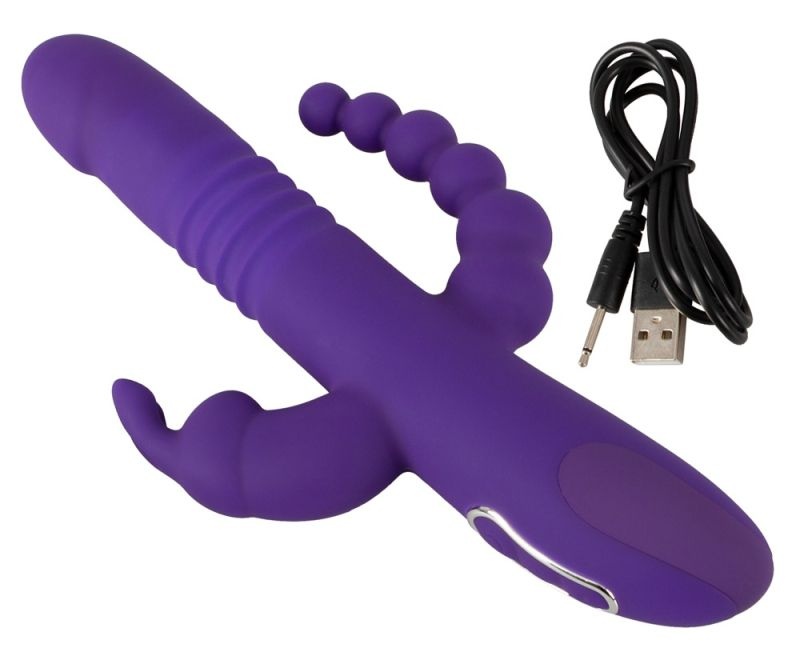 Vibrator cu miscare inainte-inapoi (miscare de 1.2cm) Thrusting Pearl Triple Vibrator (24,8 cm - 26 cm) - 2 | YEO