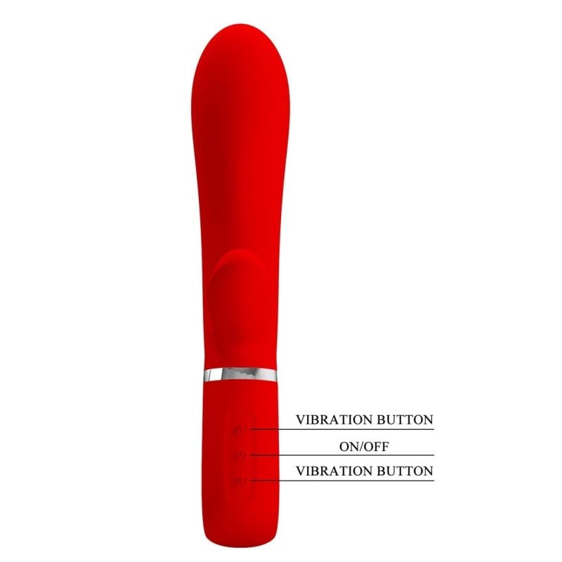 Vibrator Iepuras Thomas, 7 Moduri Vibratii, Silicon, USB, Rosu, 20.5 c - 2 | YEO