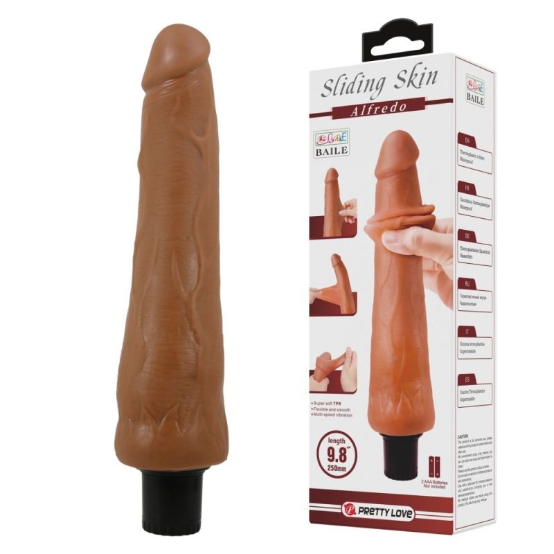 Vibrator Mare 25cm Sliding Skin Alfredo