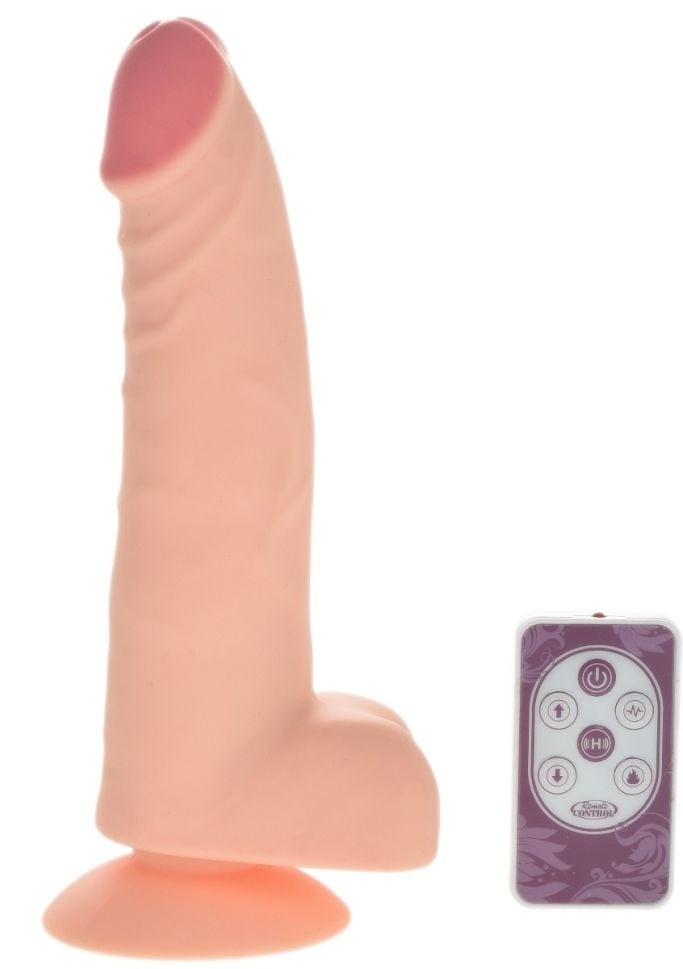 Vibrator realist cu 3 functii: vibratii, rotatii si incalzire All-in-One, Vibratii-Rotatii-Incalzire (19cm)