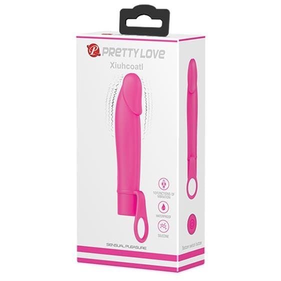 Vibrator subtire din silicon Pretty Love Xiuhcoathl Vibrator Pink 15.3cm