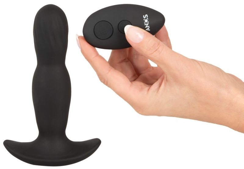 Vibro-butt plug gonflabil cu 10 moduri de vibratie RC Inflatable Massager (14,6 cm)