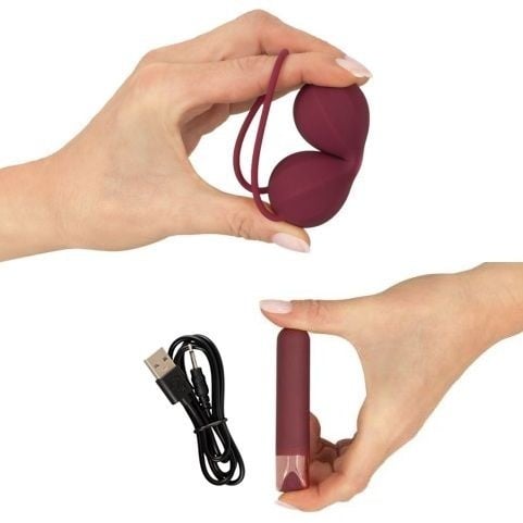 Bile silicon+ Mini vibrator Set Love II (Bile Kegel + Mini Vibrator Reincarcabil)