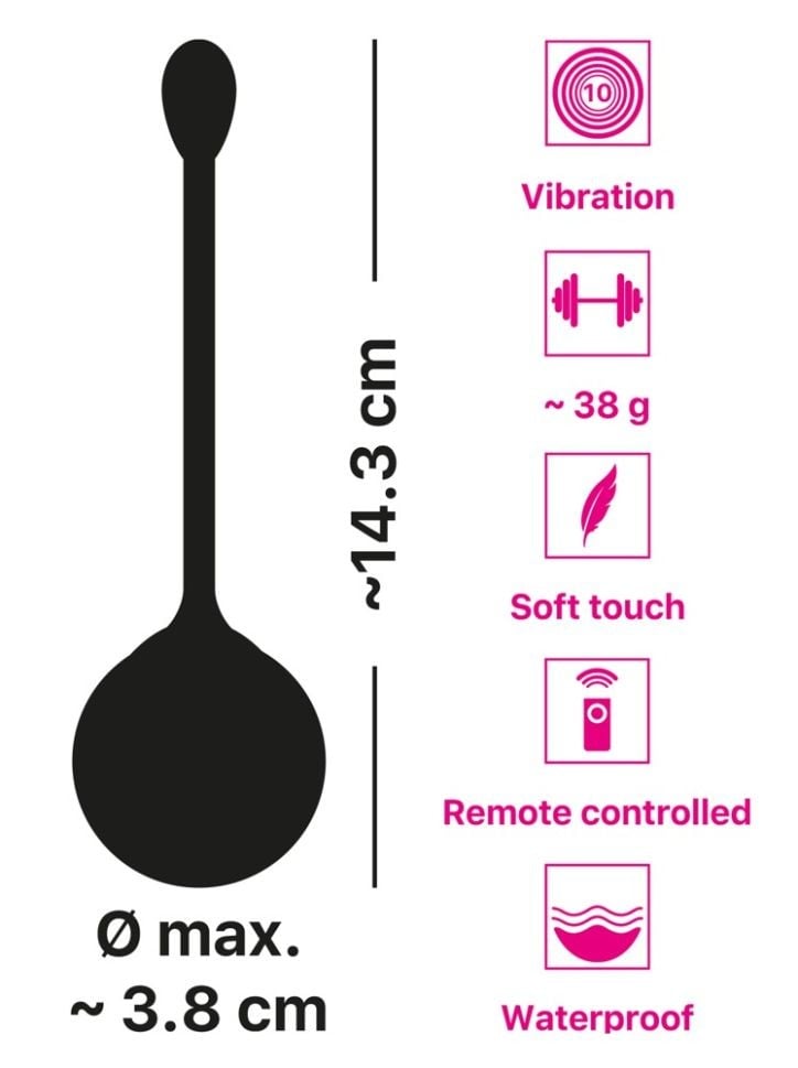 Bile vaginale 10 moduri de vibratie si telecomanda Remote Control Love Ball - 1 | YEO