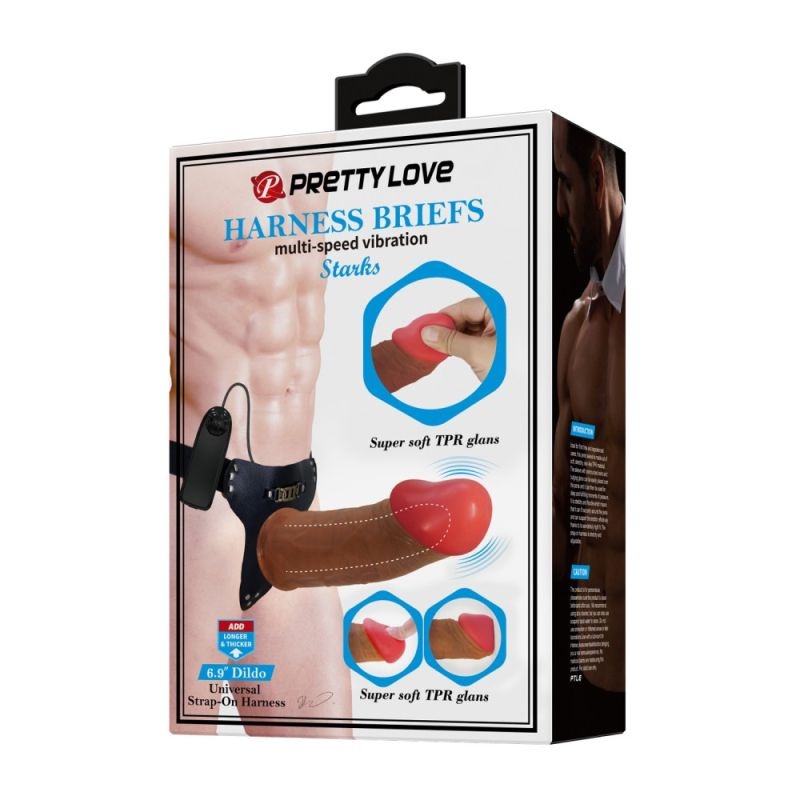 Centura Penis Pretty Love Stark Brown cu vibratii